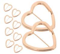 WOFASHPURET 30 Llaveros Forma de Corazón Metálicos en Color Dorado Claro, Anillas Divididas para Llavero Diy, Suministro de Claves Adecuado para Manualidades y Accesorios Personalizados
