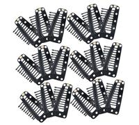 WOFASHPURET 30 piezas Clips para Extensiones de Pelo de Mujer Pinzas de Dientes para Pelucas y Accesorios de Fijación Negro Adecuados para Prendas de Cabeza y DIY de Peinados