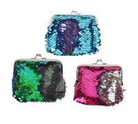 WOFASHPURET 3piezas Monederos De Lentejuelas para Niñas De Estilo Mini y Práctico para Monedas Claves y Tarjetas