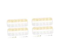 WOFASHPURET 4 Cajas Cajas de Cuentas Metálicas para Uñas Perlas de Caviar Doradas y Plateadas Compartimentos Organizadores Charms Resistentes para Decoración de Manicura y Manualidades DIY