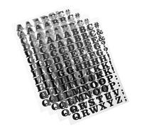 WOFASHPURET 4 Pegatinas de Hierro para Ropa Negras Pequeñas 27x18.5 Cm, Letras y Símbolos de Vinilo Termotransferible para Camisetas, Parches de Tela para Planchar Diy, Decoración Textil