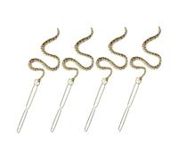 WOFASHPURET 4 Piezas Cipa de cabello en forma de S pasador de flor para el cabello clips de cabello de Halloween para mujeres pinzas para el cabello planas para mujeres aleación Dorado