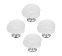 WOFASHPURET 4 Pomos Tiradores de Armario de Cerámica en Color Diseño de Concha, Perillas para Puertas y Cajones, Tiradores para Muebles de Cocina y Gabinetes, Estilo Europeo