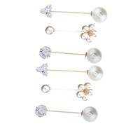 WOFASHPURET 4piezas Broche De Perlas Retro Para Mujeres Elegante Alfiler De Metal Para Decorar Ropa y Bufandas Diseño Minimalista Estilo Vintage