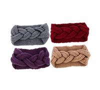 WOFASHPURET 4piezas Diademas Deportivas De Invierno Para Calentar Las Orejas Con Botón Banda Pelo De Moda Diadema Cálida De Punto Para Mujer Calentador De Orejas