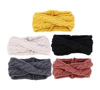 WOFASHPURET 5piezas Diademas De Mujer Con Botón Calentadores De Orejas De Trenzado De Aleatorios Para Actividades Al Aire y Días Fríos