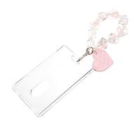 WOFASHPURET 5piezas Portatarjetas De Acrílico Llaveros Kawaii Funda para Fotocards y Tarjetas De Crédito Protector De ID y Tarjeta De Transporte Pastel