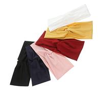 WOFASHPURET 6 piezas Diademas Anchas para Mujer Accesorios de Yoga y Deporte Turbantes para Ejercicio para Lavar la Cara y Actividades Diarias y Negro Rosa Azul Marino