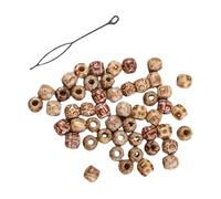 WOFASHPURET 60 Piezas Cuentas de Madera para Cabello Accesorios Duraderos para Trenzas y Dreadlocks Decoración Colorida para Fiestas y Eventos Regalo para Mujeres y Niñas