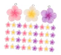 WOFASHPURET 60piezas Colgante de Flor de Resina Mini Margaritas de Resina Flores Artificiales Tropicales para Llavero Dije de Flor Materiales para Hacer Lei