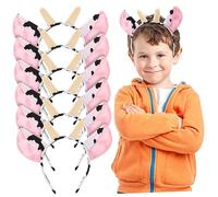 WOFASHPURET 6Piezas Diademas para Accesorios de Foto Orejas de Vaca para Fiestas y Disfraces y Seguros