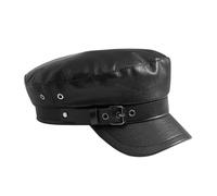 WOFASHPURET Boina Mujer Estilo Británico con Gran Hebilla Gorra Capitán PU Ligera y Suave para Disfraces Eventos y Decoración Náutica