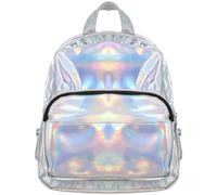 WOFASHPURET Bolso De Hombro Casual con Holograma Elegante Mochila Holográfica Lindo Bolso Escolar De PU con Correa Ajustable para Niñas (Gris)