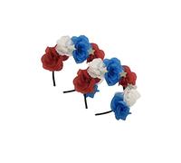 WOFASHPURET Boppers Patriotas 2 Piezas tocado fiesta patria tocado patriótico tiara aros pelo nosotros diademas del día la independencia rosas Accesorios para el cabello leiner sombrerería