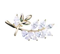 WOFASHPURET Broche Circonita Cúbica Doble Pin De Moda Para Mujeres Accesorio Elegante Para Trajes y Ocasiones Especiales Acabado