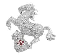 WOFASHPURET Broche Rhinestone Vintage para Mujer Año del Caballo Pin Decorativo con Motivo Bolsa de Dinero y Signo Zodiacal Alfiler Seguro para Ropa Bufandas y Accesorios