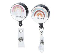 WOFASHPURET Carrete de Insignia Retráctil Clip Tipo Cocodrilo en Diseño Arcoíris, Porta Credencial para Enfermeras y Auxiliares, Resistente y Compacto para Tarjetas de Identificación y Llaves