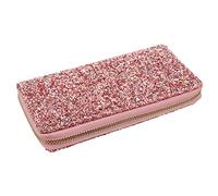 WOFASHPURET Cartera de Moda Cremallera para Mujer, Larga, Estilo Brillante, Poliéster, Organizadora Multipisos, Uso Diario y Ocasión Casual, Color Rosa Nº 2