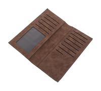 WOFASHPURET Cartera Delgada para Hombre Larga Marrón, Multitarjetas con Ventana para Dni, Billetera Retro de Piel Sintética Adecuado para Viajes Diarios y Uso Casual