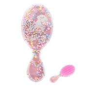 WOFASHPURET Cepillo para Cabello Rizado Infantil Pequeño y Portátil Desenredante sin Daño Diseño Transparente Ovalado con Masajeador de Cabelludo para Niñas y Cabello Grueso o Seco