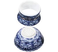 WOFASHPURET Colador de Té de Cerámica Azul y Blanco para Casa de Té Infusor Filtro de Malla Fina Suelto Colador Pequeño y Práctico para Infusiones en Hogar y Restaurante