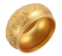 WOFASHPURET Cuenco Decorativo de Latón Amarillo Tradicional Chino, Cuenco de Ofrenda Pequeño para Decoración del Hogar y Oficina, Figura Feng Shui Doble Pez para Ambiente Vintage y