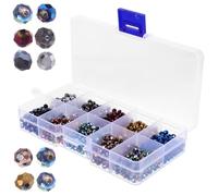 WOFASHPURET Cuentas Espaciadoras de Vidrio 4 Mm para Pulseras Diy, 1000 Unidades por Caja, Color Azul Metálico, Accesorios para Joyería y Manualidades, Ideales para Collares y Pendientes