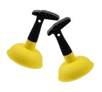 WOFASHPURET Desatascador Casero de Goma 2 Piezas, Herramienta Antiobstrucción para Fregadero y Baño, Compacto y Potente, Color Amarillo, Fuerte Succión para Limpieza Eficaz de Tuberías
