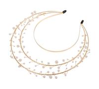 WOFASHPURET Diadema De Perlas Para Mujeres De Lolita Tocado Decorativo De Accesorio Elegante Para Bodas y Diadema Artesanal Color Dorado