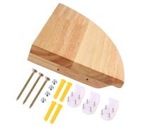 WOFASHPURET Estante de Almacenamiento de Esquina Flotante de Madera de Caucho 25 Cm, Estantería Montada en Pared, Estante Esquinero para Baño, Dormitorio y Sala, Diseño Sectorial sin Bordes