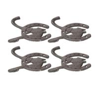 WOFASHPURET Gancho de Pared Doble de Hierro Forjado Gris, Estilo Retro Diseño de Cabeza y Pezuña de Caballo, Gancho Decorativo para Colgar Ropa y Sombreros, Adecuado para Bodas y Organización