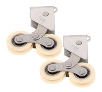 WOFASHPURET Kit de 2 Rodillos para Puertas Correderas de Armario, Ruedas Deslizantes de Nylon Doble Rodamiento, Accesorios en Aluminio para Muebles y Puertas de Interior