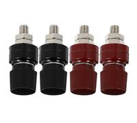 WOFASHPURET Kit de 4 Terminales de Alimentación del Generador Núcleo de Cobre Niquelado, Bornas Eléctricas Rojas y Negras para Conexión de Batería, Adaptadores Eléctricos para Generadores