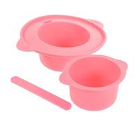 WOFASHPURET Kit de Cuenco de Silicona para Mascarillas Grande 400 Ml Resistente al Calor Color Rosa para Depilación Femenina en Salones y Uso Doméstico con Varilla Mezcladora Rosa