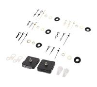 WOFASHPURET Kit de Mecanismo de Reloj de Pared Movimiento Silencioso y Manecillas Metálicas Pequeñas, 2 Unidades, Plástico y Aleación, Incluye Ganchos para Reparación DIY