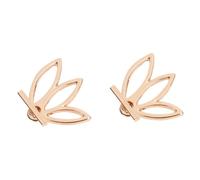 WOFASHPURET Pendientes De Lotus Dorados De Estilo Simple y Elegante Aretes Creativos De Diseño Hueco Para Mujeres y Niñas Accesorios Para Fiestas y Celebraciones