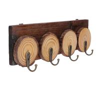 WOFASHPURET Percha de Pared de Madera Natural 30 Cm 4 Ganchos para Llaves y Sombreros, Soporte Versátil para Colgar Ropa en Recibidor y Entrada, Gancho Organizador Ligero para Hogar