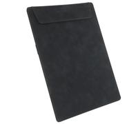WOFASHPURET Portapapeles de Escritura A4 de Cuero Negro, Tablero de Clip Portátil para Oficina, Multiusos para Reuniones y Almacenamiento de Documentos, Material de Oficina Resistente