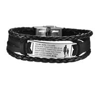 WOFASHPURET Pulsera De Cuero Punk Ajustable Para Hombre De Estilo Único Inspirador Para Mi Hijo Accesorio Duradero y Ligero