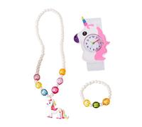 WOFASHPURET Reloj de Silicona para Niños Reloj Digital Slap Diseño Unicornio Pulseras y Collares Cuentas Suaves Cuidado Accesorio Infantil Obsequio para Niñas