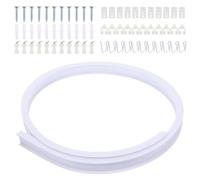 WOFASHPURET Riel de Cortina de Techo Flexible de 3 Metros Sistema U-Curvo, Acero Inoxidable y PVC, Kit Rieles y Rodillos Silenciosos para Cortinas en Tiendas, Hospitales y Privacidad