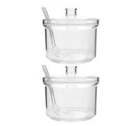 WOFASHPURET Set de 2 Recipientes Acrílicos para Condimentos de Cocina Grandes, Transparentes, con Tapa para Sal, Azúcar, Pimienta y Especias, Ideales para Restaurante y Almacenamiento