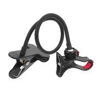 WOFASHPURET Soporte para Teléfono Móvil Cabecera Brazo Flexible Ajustable, Clip Metálico Negro para Escritorio, Soporte Multifuncional para Cama y Mesa, Compatible Smartphones y Tablets