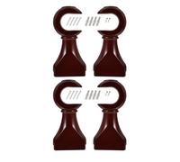 WOFASHPURET Soportes de Varilla de Ventana de Madera Maciza, Soporte Doble para Barra de Cortina Romana Rojo Oscuro, Base Fija para Rieles de Cortina, 4 Piezas para Hogar y Oficina