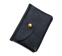 WOFASHPURET Tarjetero De Cuero Compacto Mini Monedero para ID y Tarjetas Bolsa De Almacenamiento De Tarjetas y Monedas Diseño Slim y Práctico Color Negro