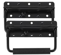 WOFASHPURET Tirador Metálico Resorte para Caja 125Mm Negro, Asa de Hierro Plegable para Cajas de Herramientas y Almacenamiento, Paquete Doble para Uso Doméstico y Profesional