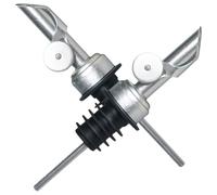 WOFASHPURET Vertedores de Botellas para Aceite de Oliva y Licor de Acero Inoxidable, Set de 2 Piezas con Boquilla Antigoteo Automática, Dispensador Reutilizable para Cocina y Bar, Color Plata