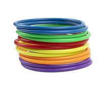 WOFEU 12pz Anillo de plástico para Juego de Lanzamiento de Anillos,Throwing Rings Toss Hoops for Kids, Juegos de práctica de Velocidad y Agilidad, Fiesta, Carnaval, Jardín, Jjuegos al Aire Libre-12cm