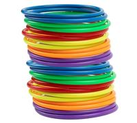 WOFEU 24pz Anillo de plástico para Juego de Lanzamiento de Anillos,Throwing Rings Toss Hoops for Kids, Juegos de práctica de Velocidad y Agilidad, Fiesta, Carnaval, Jardín, Jjuegos al Aire Libre-12cm