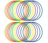WOFEU 24pz Anillo de plástico para Juego de Lanzamiento de Anillos,Throwing Rings Toss Hoops for Kids, Juegos de práctica de Velocidad y Agilidad, Fiesta, Carnaval, Jardín, Jjuegos al Aire Libre-25cm